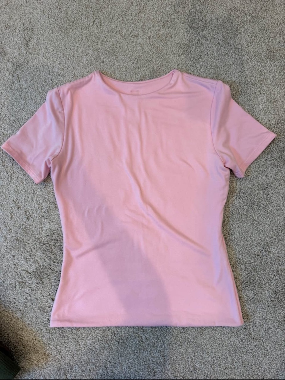 Classic Crewneck Short Sleeve Top - Light Pink
